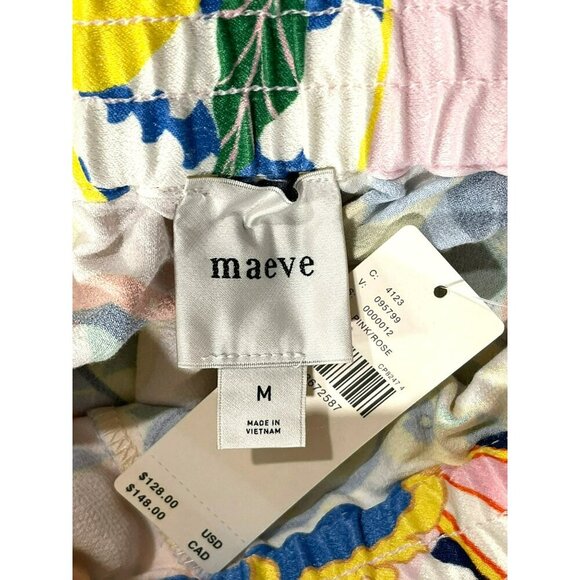 Anthropologie Maeve Straight-Leg Pull-On Silky Printed Relaxed Pants New - Picture 5 of 9